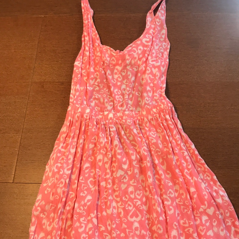 Pink and white dress